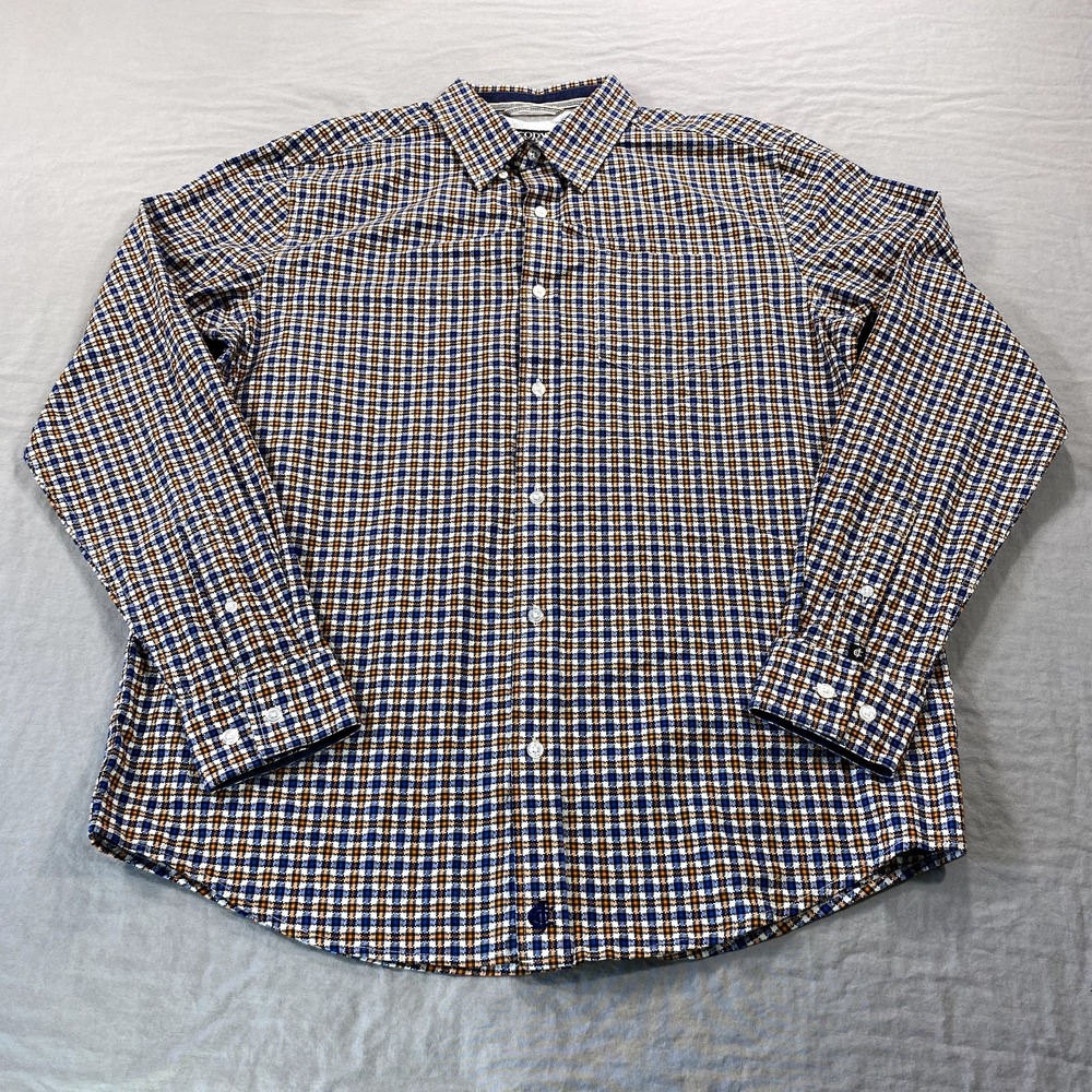 Cody James Core Shirt Mens Large Blue Plaid Button Up Western Cowboy Adult ^